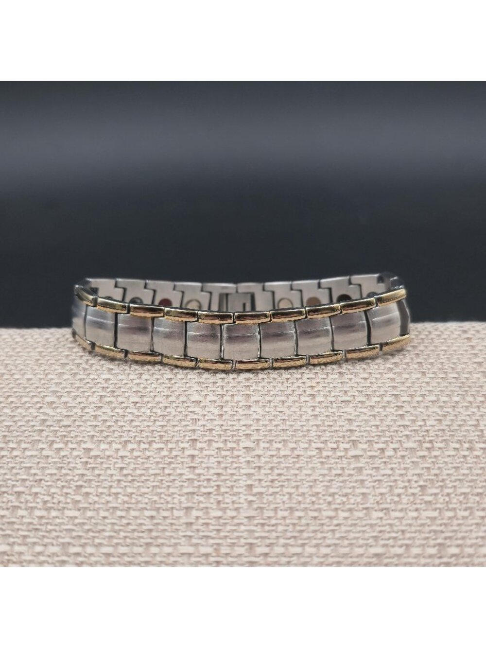 8 Inch Stainless Steel And Gold Designer Watch Band Bracelet B1144
